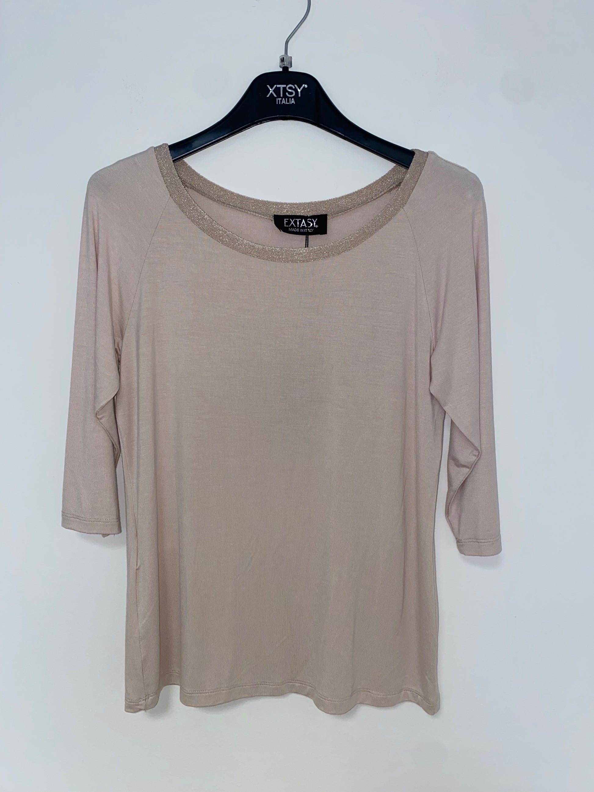 Maglia girocollo con bordino oro - Extasy