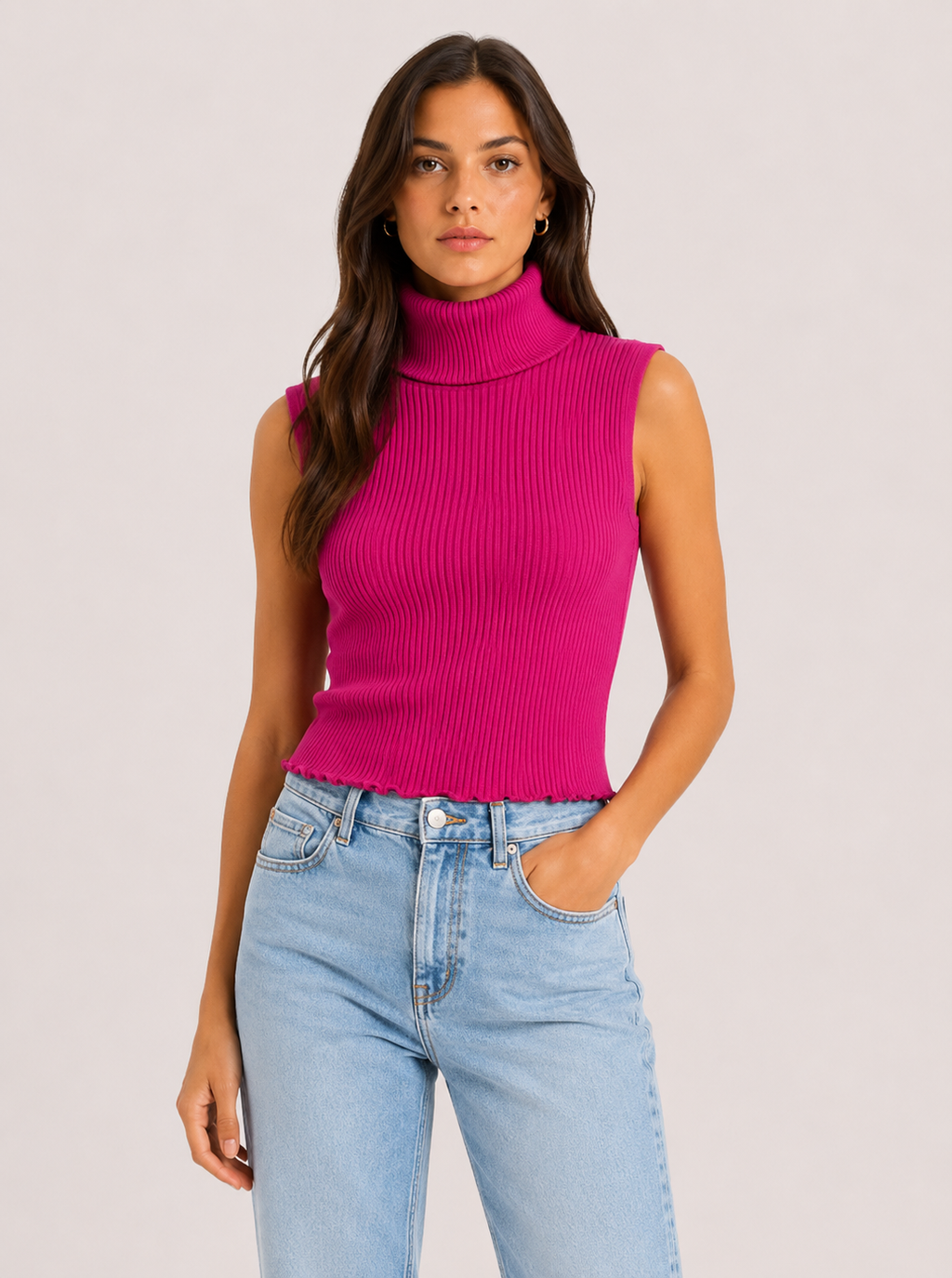 Top smanicato Donna