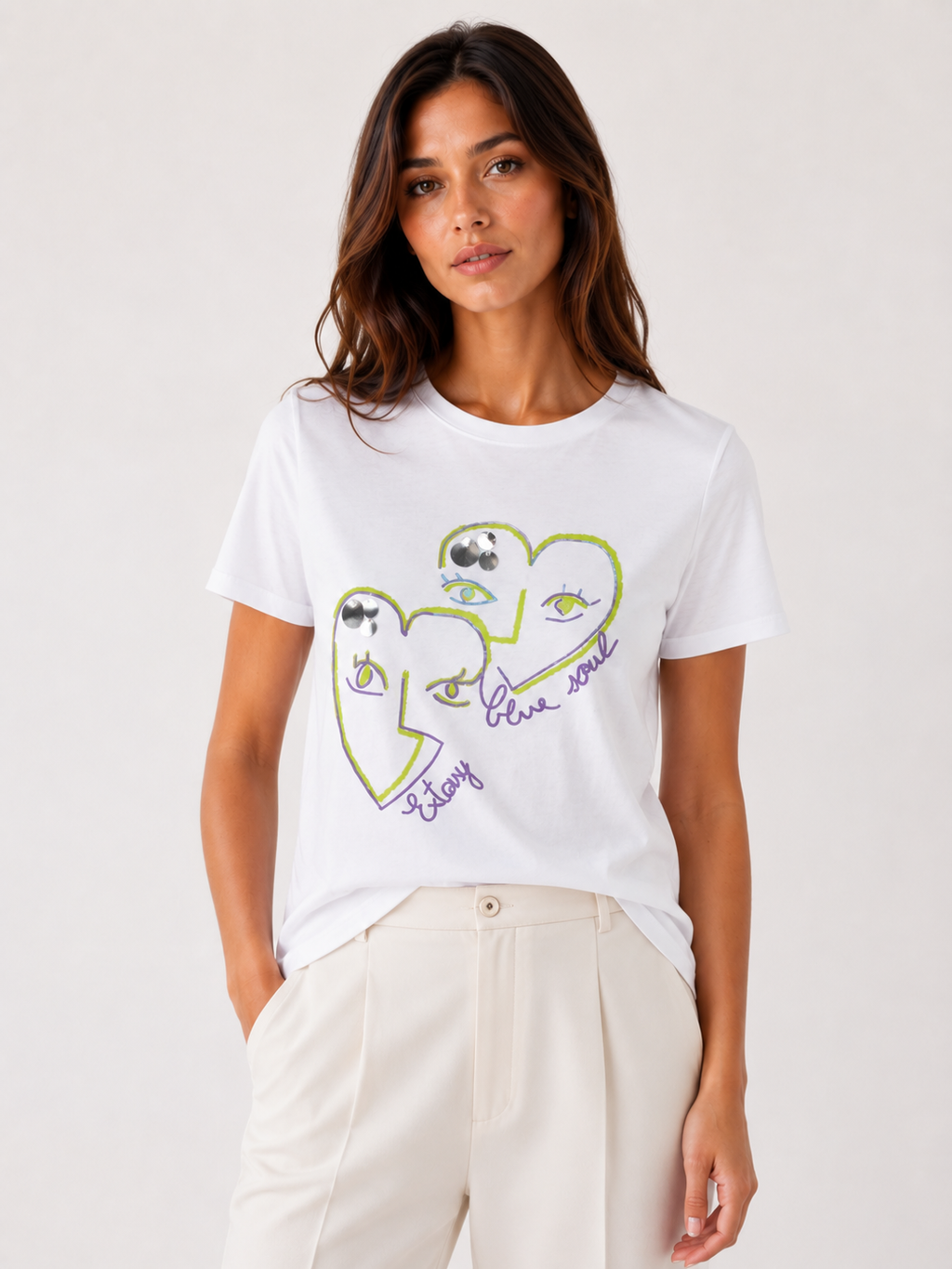 T-shirt con stampo cuore Extasy