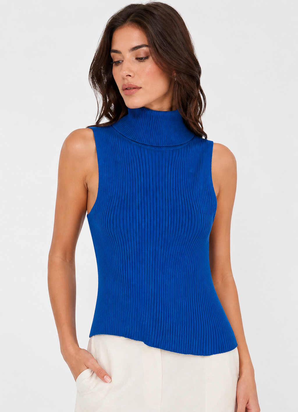 Top smanicato Donna