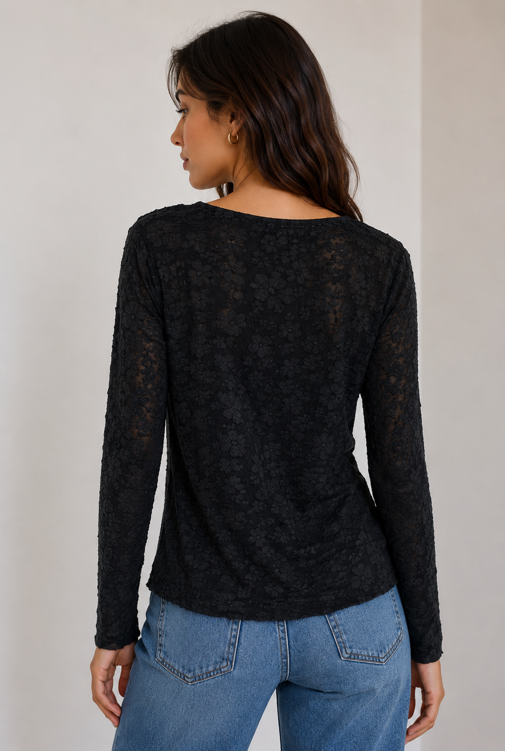 Maglia girocollo floreale Extasy