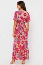 Vestito lungo fantasia maniche corte Extasy