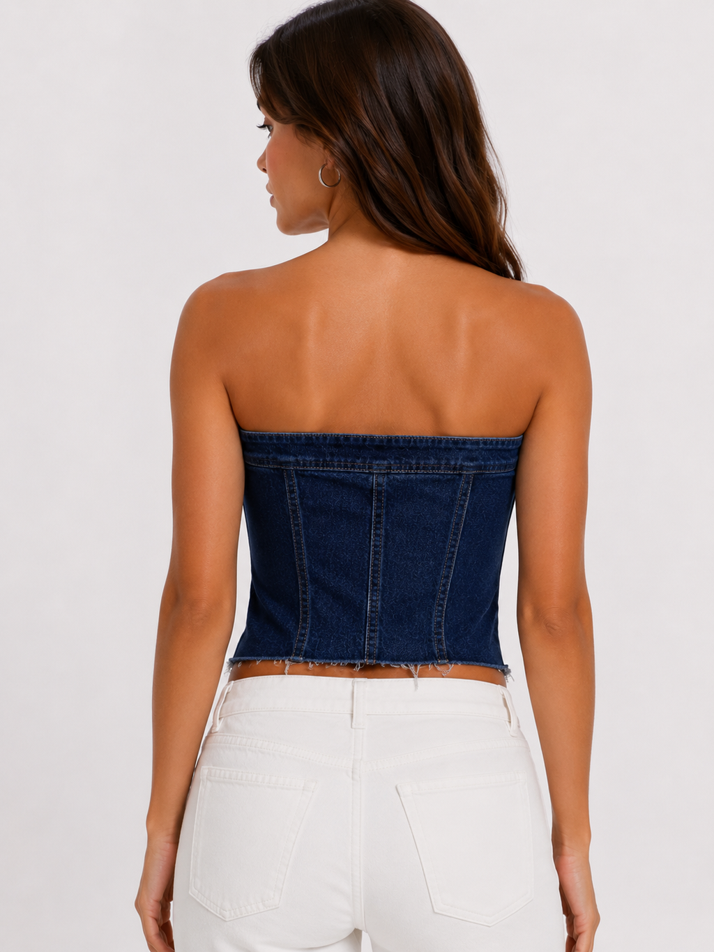 Top in denim con bottoni avanti Vicolo
