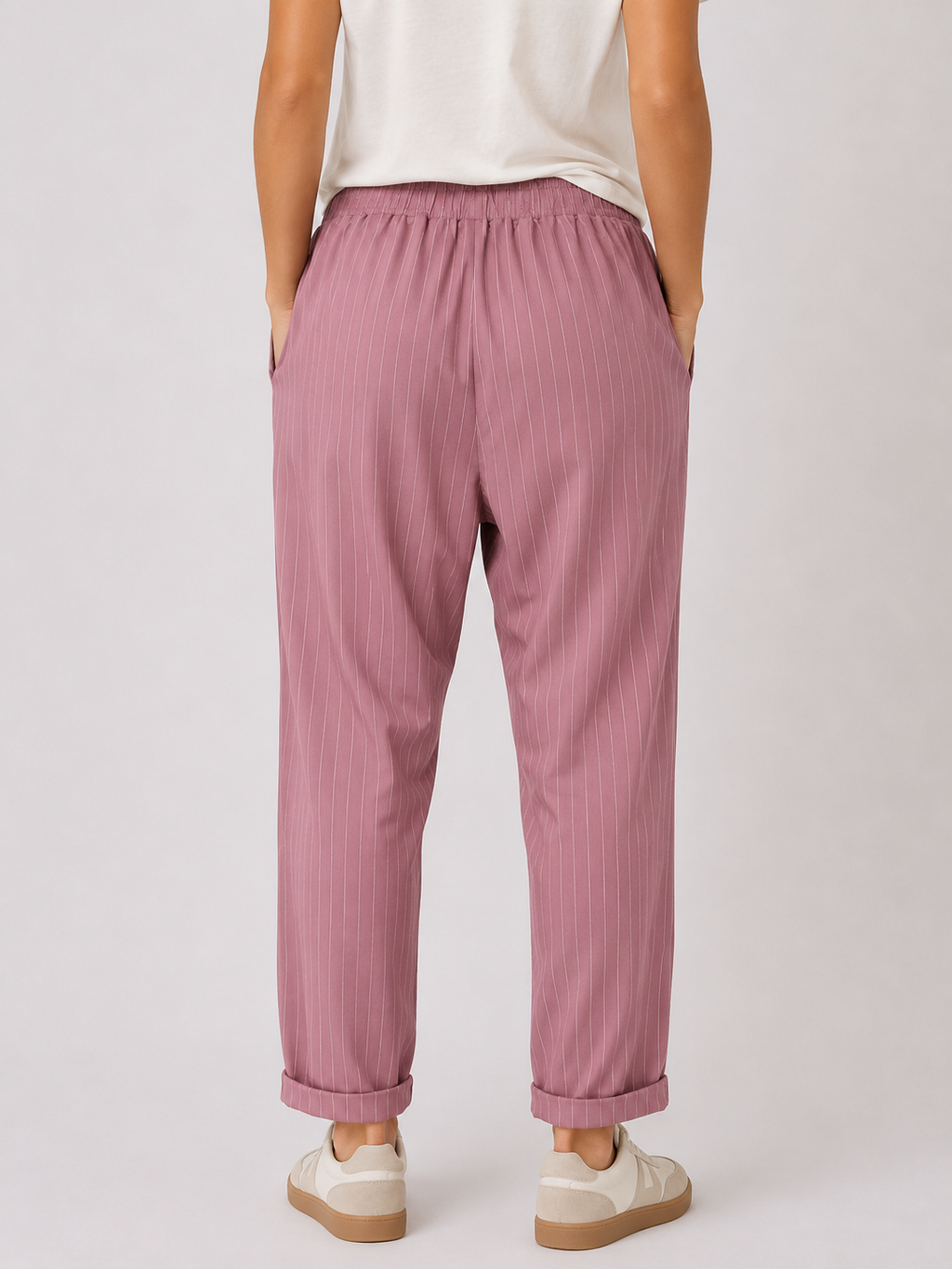 Pantalone rigato con risvoltino Extasy