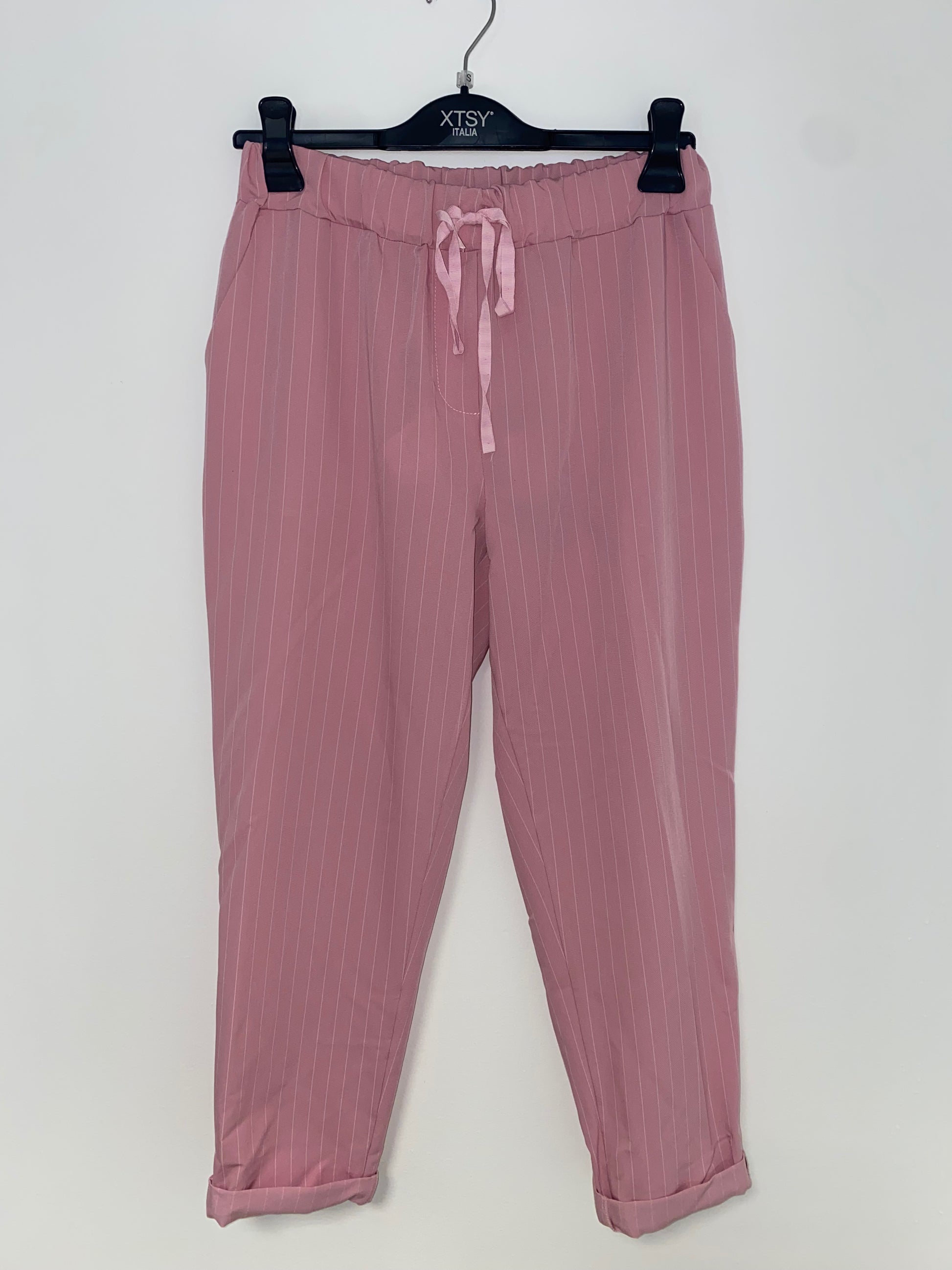 Pantalone rigato con risvoltino - Extasy