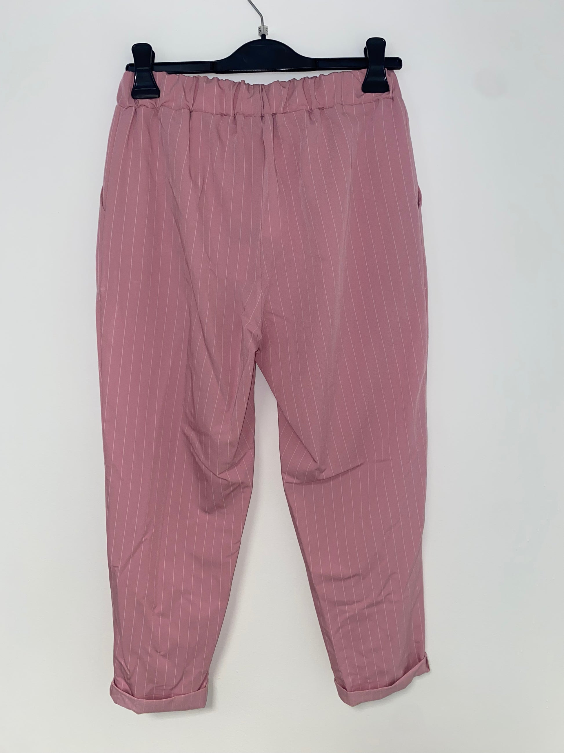 Pantalone rigato con risvoltino - Extasy
