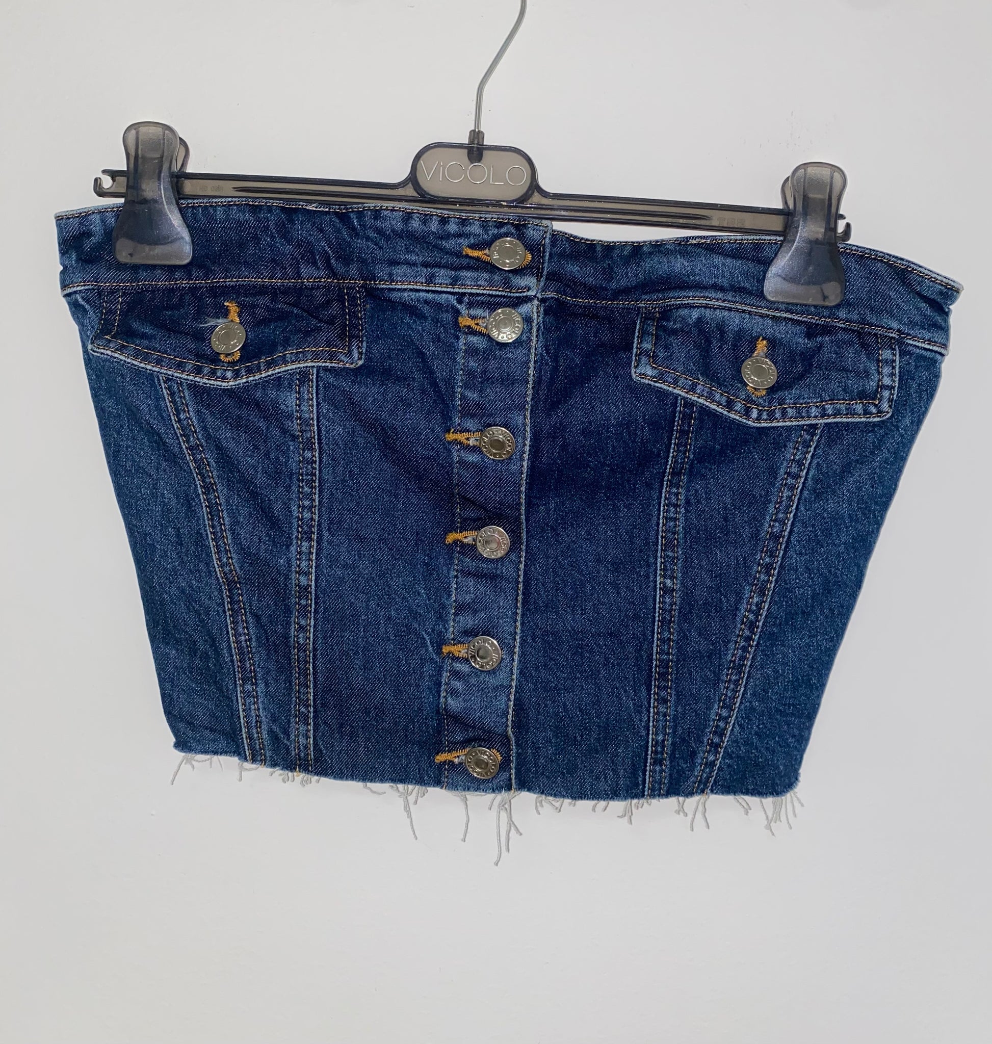 Top in denim con bottoni avanti - Vicolo