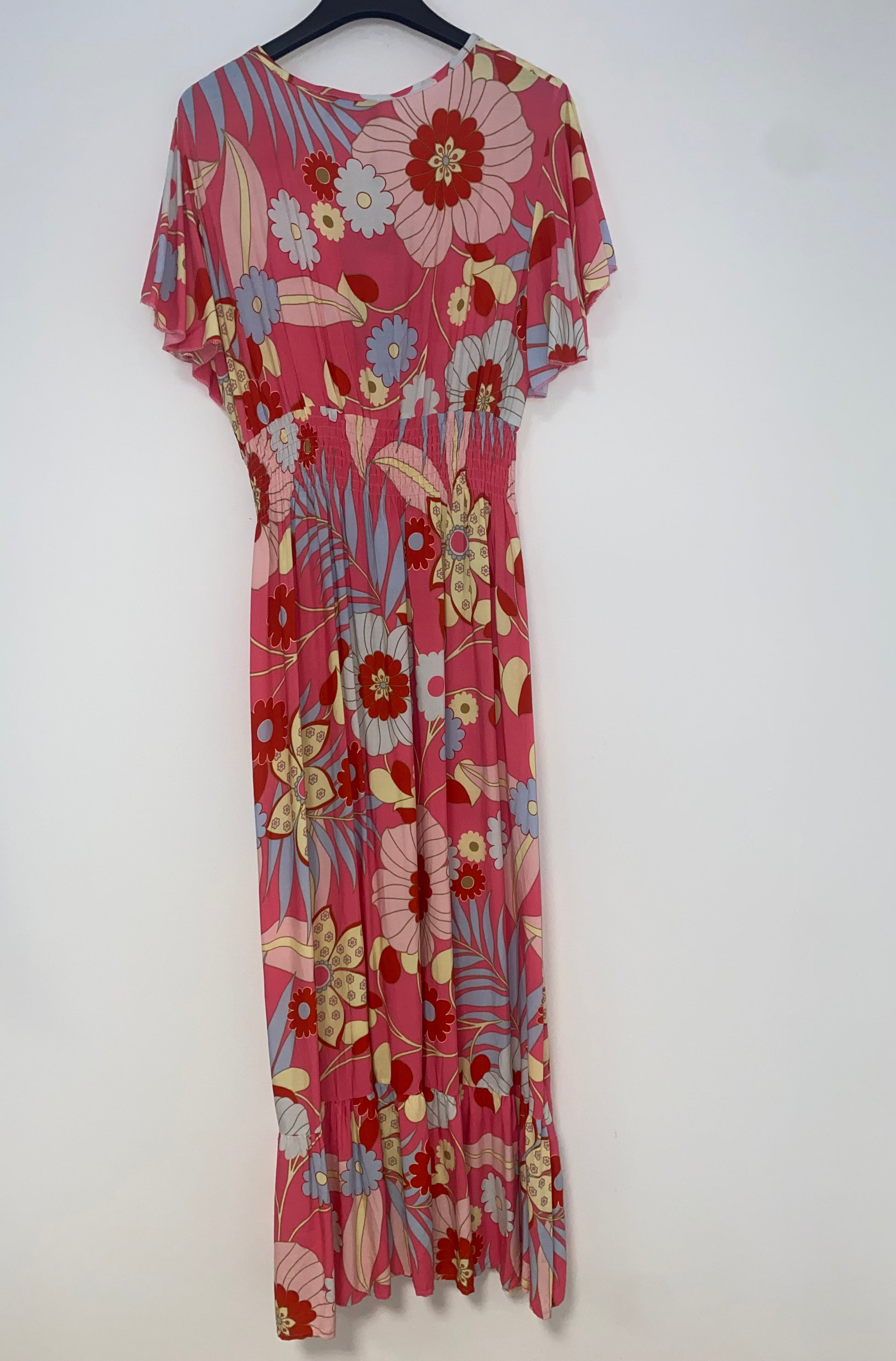Vestito lungo fantasia maniche corte - Extasy