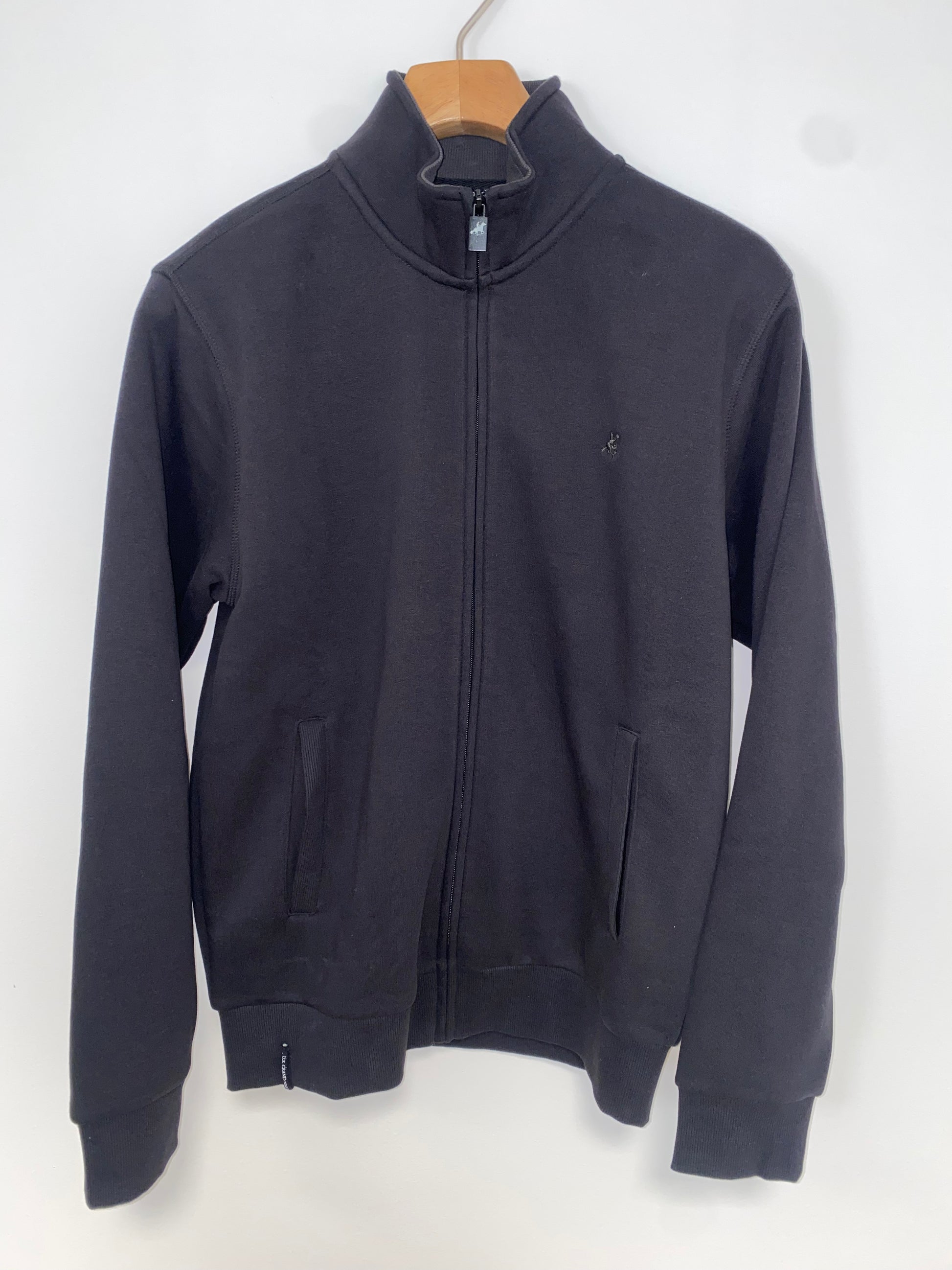 Felpa zip logo nero - U.S. Grand Polo