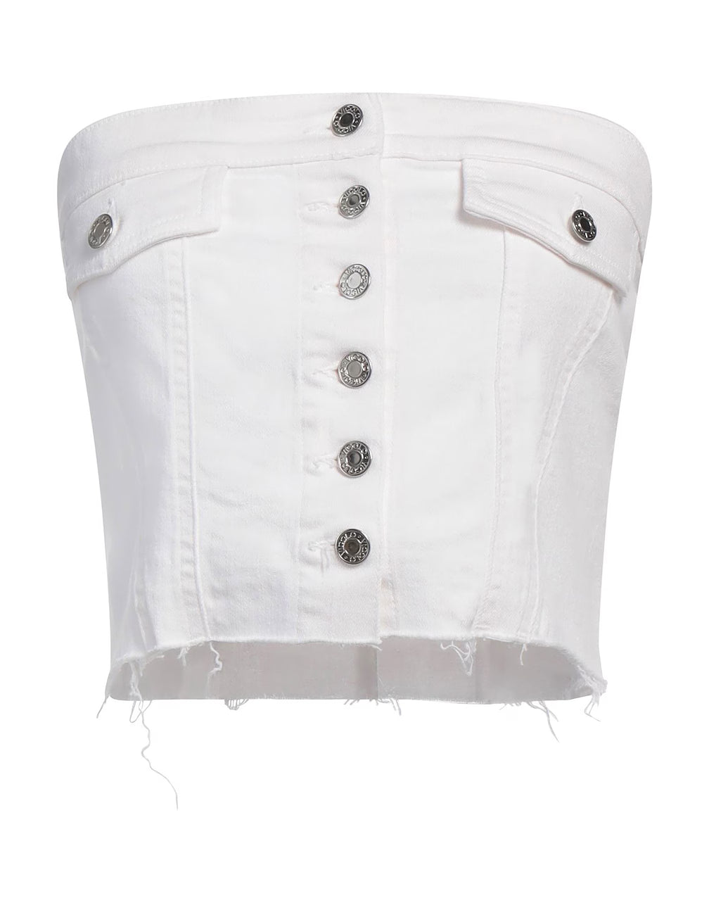 Top in denim con bottoni avanti - Vicolo